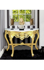 Baroque console with gilt wood and white marble