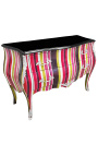 Commode baroque Louis XVstyle multicolored, 2 drawers and silver bronzes
