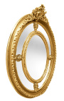 Grande specchio barocco dorato ovale Louis XVI parchi di bordelli - 16