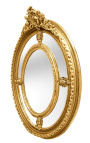 Grand barock förgylld oval spegel Louis XVI stil bordeller parker.