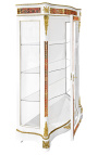 Boulle-Marquetry-Display-Kabinett Napoleon III Stil weiß mit goldenen Bronzen - 5