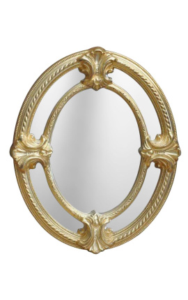 Espejo ovalado con junquillo estilo Napoleón III