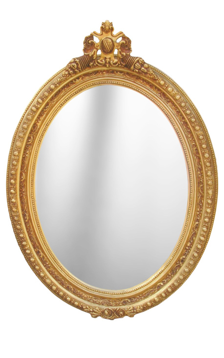 Grand miroir ovale baroque de style Louis XVI