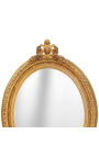 Grand miroir ovale baroque de style Louis XVI