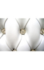 Silla barroca rococo estilo piel blanca con piedras preciosas y madera de oro