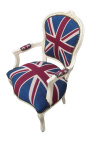 "Unie Jack" barokkasten van Louis XV-stijl en beige hout - 3