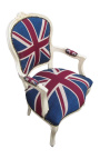 "Unie Jack" barokkasten van Louis XV-stijl en beige hout - 4