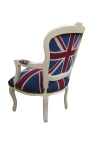 "Unie Jack" barokkasten van Louis XV-stijl en beige hout - 6