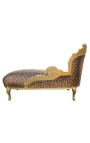 Grande méridienne baroque tissu léopard et bois doré - 16