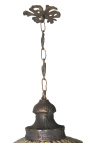 Lustre bola com pendentes de vidro transparente com bronzes