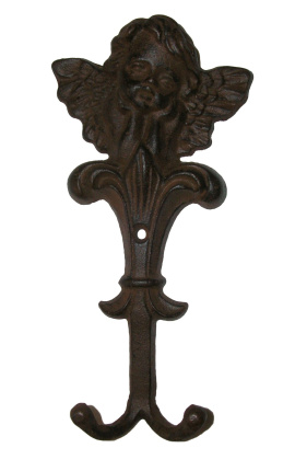 Coat rack, towel or cloth, "Angel" cast iron
