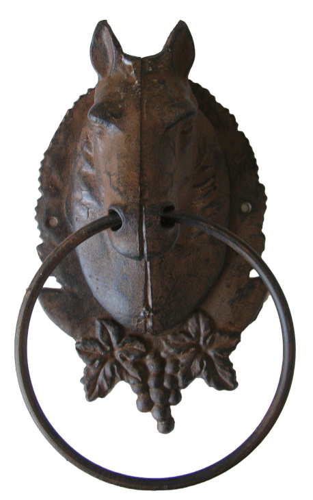 Gate towel or rag, cast iron "horse''s head"