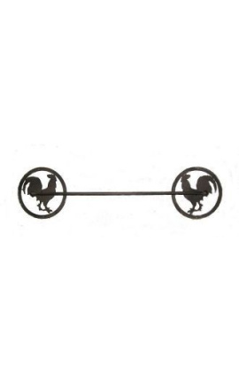 Cloth or towel holder wrought iron rooster decor