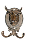 Coat rack, towel or cloth, "bull" cast iron
