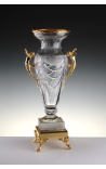 Gran jarrón cristal claro y bronce Pompeia