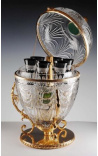 Cave Crystal Champagne egg-formet med 6 svarte briller