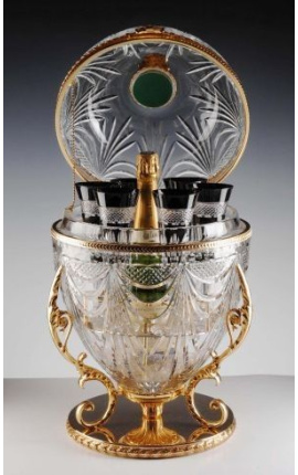 Погреба шампанского кристалл яйцо с 6 черный кристалл флейт