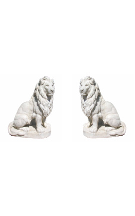 Sculpture of a pair of large stone lions