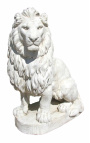 Escultura de un par de leones de piedra tamaño grande