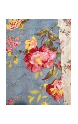 Bedspread &quot;Blue and English roses&quot; King Size