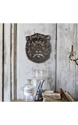 Декоративна декоративна плоча за стена от чугун &quot;маска с лъвска глава&quot;