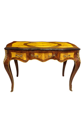 Louis XV-stil skrivebord med 3 skuffer med intarsia