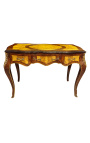 Louis XV style desk with 3 drawers with marquetry