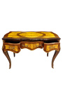 Psací stůl ve stylu Louis XV se 3 zásuvkami s intarzií