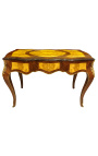 Bureau de style Louis XV, 3 tiroirs avec marqueterie - 11