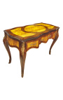 Bureau de style Louis XV, 3 tiroirs avec marqueterie - 13