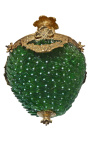 Ljuskrona grönt glas med brons