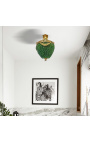 Cristal verde Chandelier con bronces