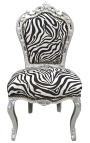 Barock rokokostil stol zebratyg och silverträ