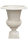 Große Vase Medicis aus weißem Gusseisen