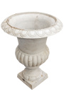 Große Vase Medicis aus weißem Gusseisen