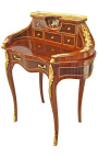 Desk "bonheur du jour" marquetry wood, Napoleon III style 