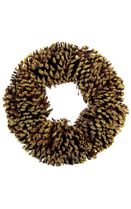 Pine cone wreath with glitter
