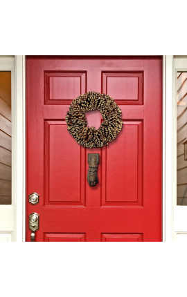 Pine cone wreath with glitter