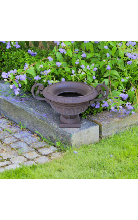 Vaso Medici em ferro fundido com alças em pátina crua