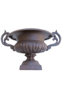 Medici-Vase aus Eisenguss mit Griffen in dunkler Farbe