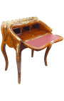 Bureau Scriban de style Louis XV avec marqueterie et bronzes