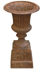 Medicis vase weathered rusty effect on pedestal