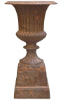 Medicis vase weathered rusty effect on pedestal