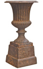 Medicis vase weathered rusty effect on pedestal