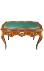 Skrivebord i Louis XV-stil med 3 skuffer med intarsiagrønn underhånd