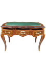 Louis XV stil skrivebord med 3 skuffer med marquetry grønn skriving - 10