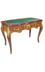 Louis XV stil skrivebord med 3 skuffer med marquetry grønn skriving - 12