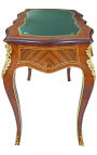 Louis XV stil skrivebord med 3 skuffer med marquetry grønn skriving - 15