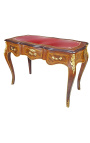 Bureau de style Louis XV, 3 tiroirs avec marqueterie