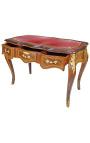 Bureau de style Louis XV, 3 tiroirs avec marqueterie